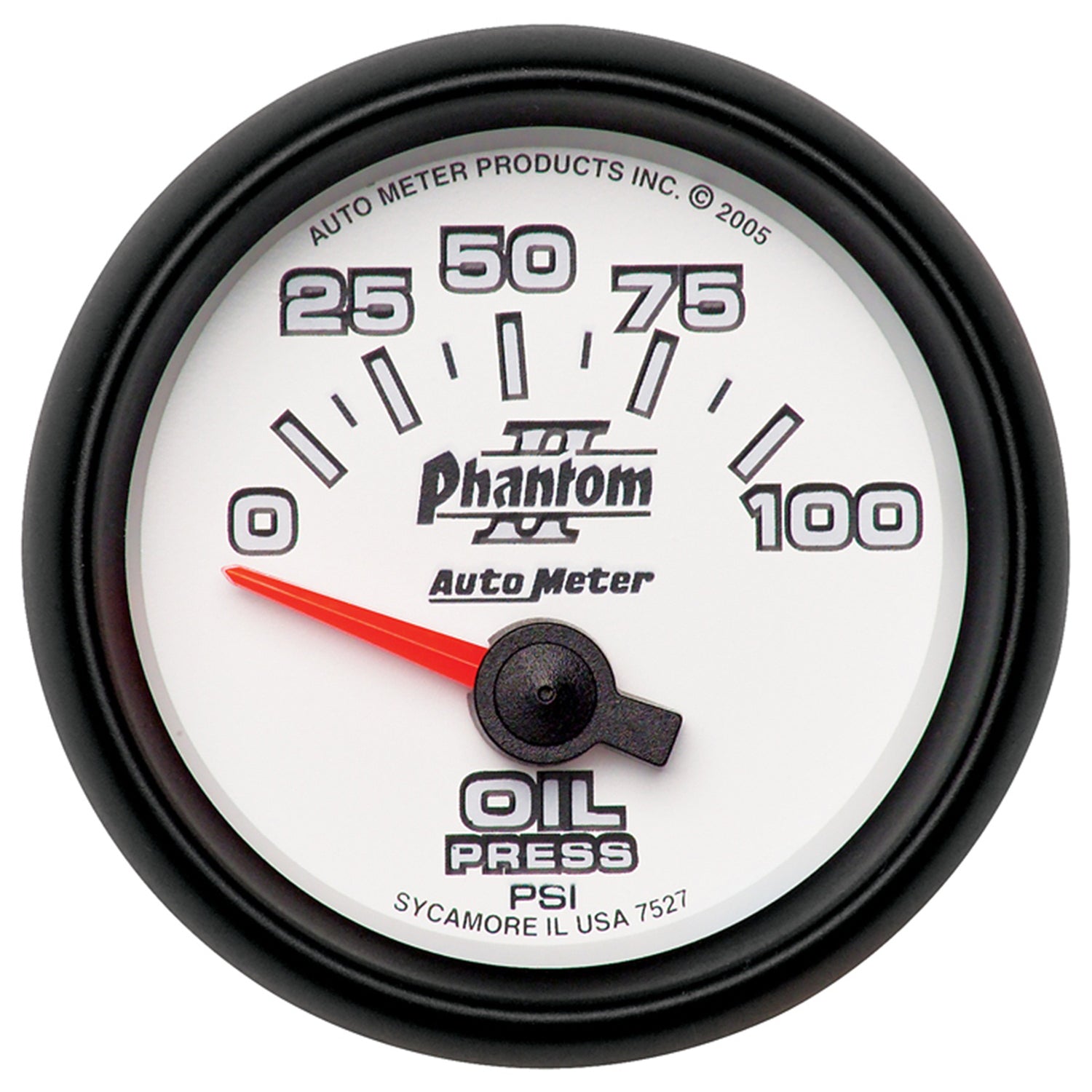 AutoMeter 7527 - GAUGE, OIL PRESSURE, 2 1/16", 100PSI, ELECTRIC, PHANTOM II 3