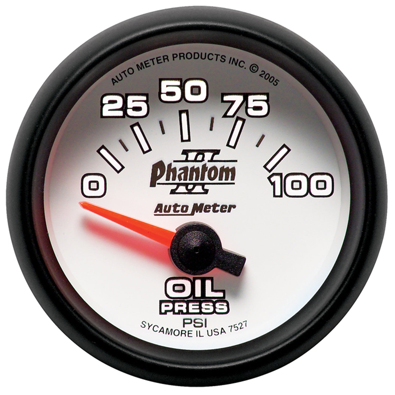 AutoMeter 7527 - GAUGE, OIL PRESSURE, 2 1/16", 100PSI, ELECTRIC, PHANTOM II 4