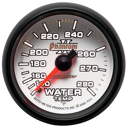 AutoMeter 7531 - GAUGE, WATER TEMP, 2 1/16", 140-280?F, MECHANICAL, PHANTOM II 4