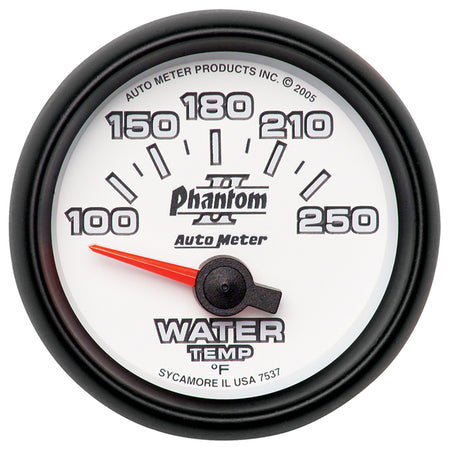 AutoMeter 7537 - GAUGE, WATER TEMP, 2 1/16", 100-250?F, ELECTRIC, PHANTOM II 3