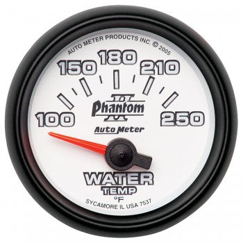 AutoMeter 7537 - GAUGE, WATER TEMP, 2 1/16", 100-250?F, ELECTRIC, PHANTOM II 5