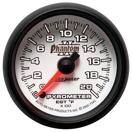 AutoMeter 7545 - GAUGE, PYROMETER (EGT), 2 1/16", 2000?F, DIGITAL STEPPER MOTOR, PHANTOM II 1