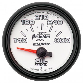 AutoMeter 7548 - GAUGE, OIL TEMP, 2 1/16", 140-300?F, ELECTRIC, PHANTOM II 5