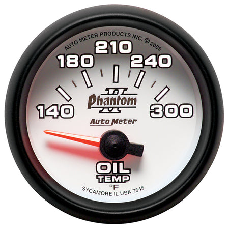 AutoMeter 7548 - GAUGE, OIL TEMP, 2 1/16", 140-300?F, ELECTRIC, PHANTOM II 4