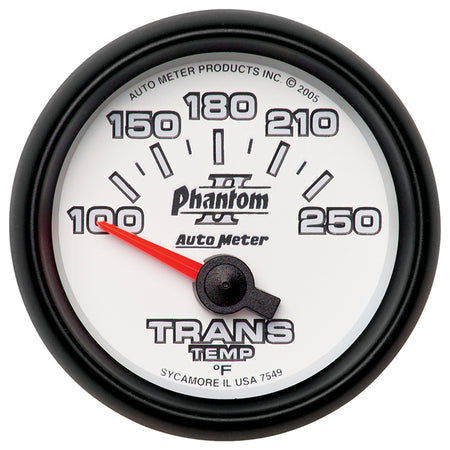AutoMeter 7549 - GAUGE, TRANSMISSION TEMP, 2 1/16", 100-250?F, ELECTRIC, PHANTOM II 3
