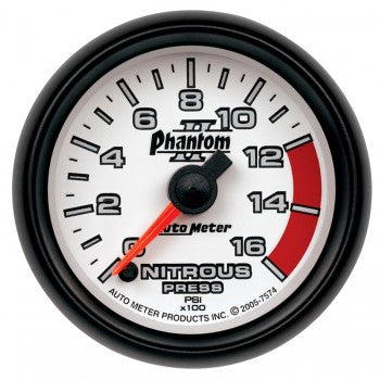 AutoMeter 7574 - GAUGE, NITROUS PRESSURE, 2 1/16", 1600PSI, DIGITAL STEPPER MOTOR, PHANTOM II 5