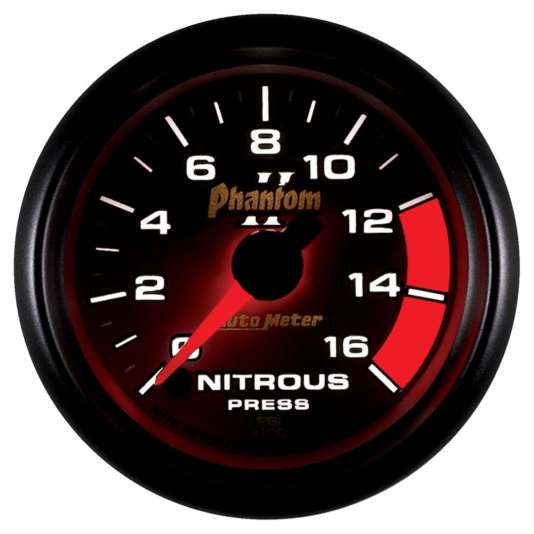 AutoMeter 7574 - GAUGE, NITROUS PRESSURE, 2 1/16", 1600PSI, DIGITAL STEPPER MOTOR, PHANTOM II 4