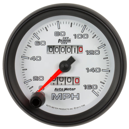 AutoMeter 7596 - GAUGE, SPEEDOMETER, 3 3/8", 160MPH, MECHANICAL, PHANTOM II 1