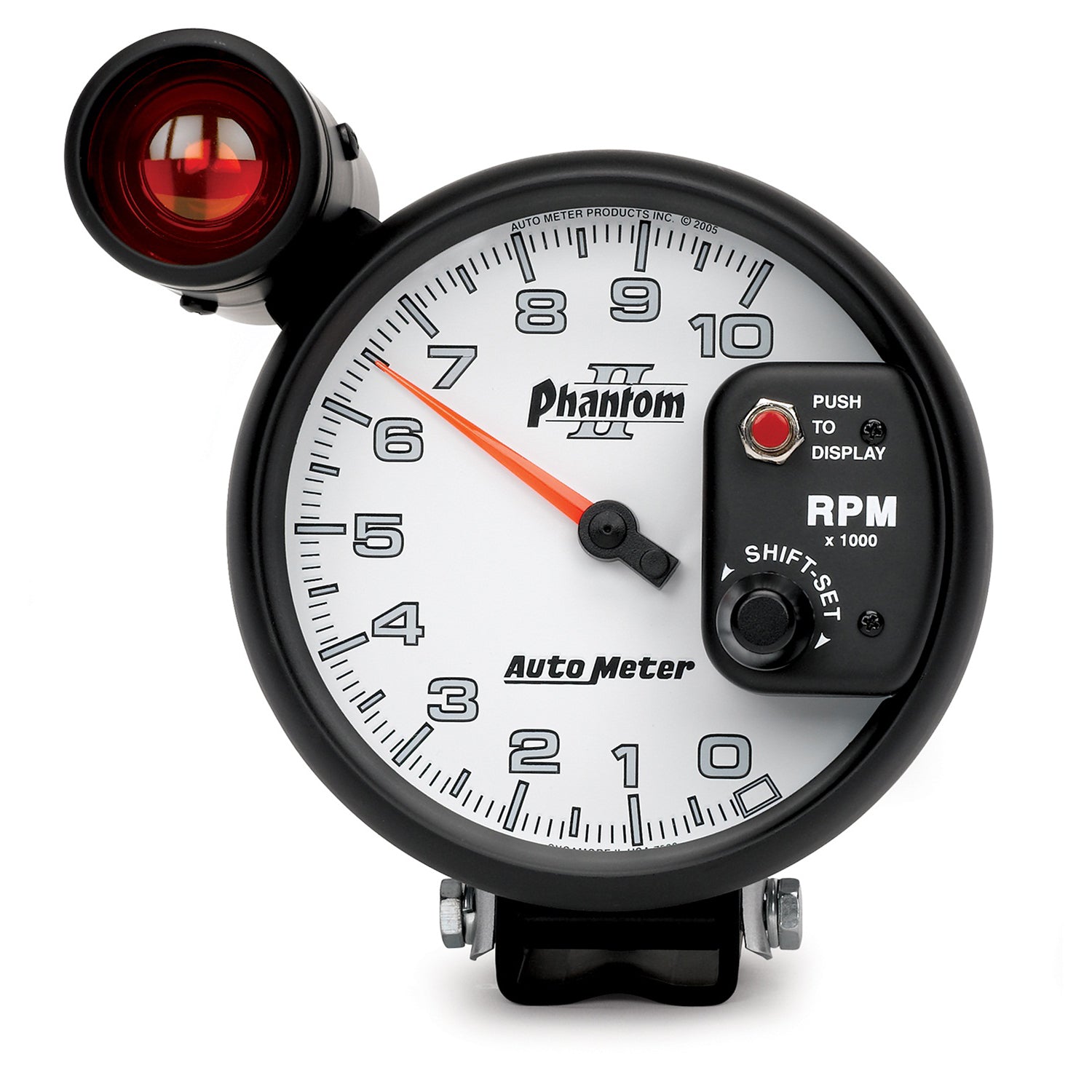 AutoMeter 7599 - GAUGE, TACHOMETER, 5", 10K RPM, PEDESTAL W/ EXT. SHIFT-LITE, PHANTOM II 3