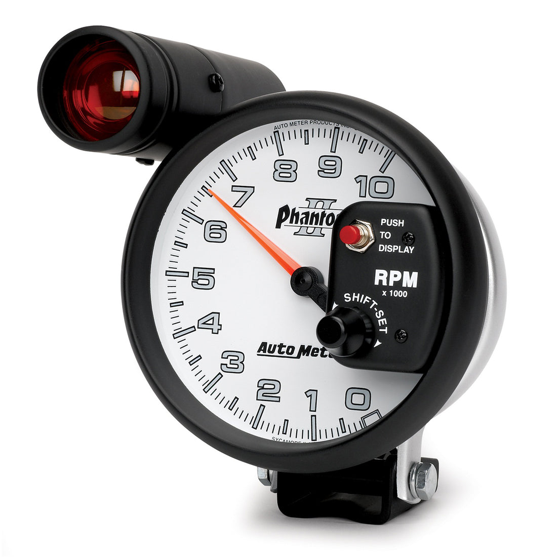 AutoMeter 7599 - GAUGE, TACHOMETER, 5", 10K RPM, PEDESTAL W/ EXT. SHIFT-LITE, PHANTOM II 4