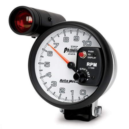 AutoMeter 7599 - GAUGE, TACHOMETER, 5", 10K RPM, PEDESTAL W/ EXT. SHIFT-LITE, PHANTOM II 4