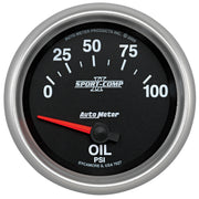AutoMeter 7627 - GAUGE, OIL PRESSURE, 2 5/8", 100PSI, ELECTRIC, SPORT-COMP II 3
