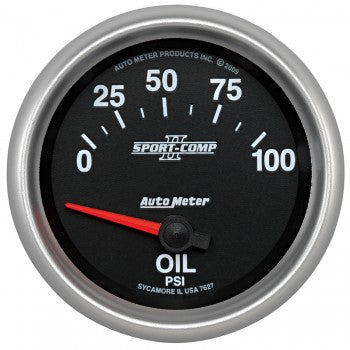 AutoMeter 7627 - GAUGE, OIL PRESSURE, 2 5/8", 100PSI, ELECTRIC, SPORT-COMP II 4
