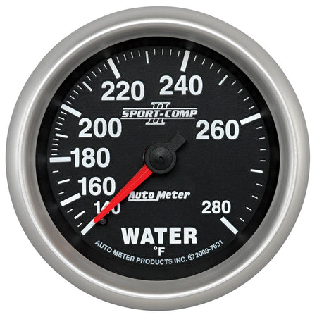 AutoMeter 7631 - GAUGE, WATER TEMP, 2 5/8", 140-280?F, MECHANICAL, SPORT-COMP II 3