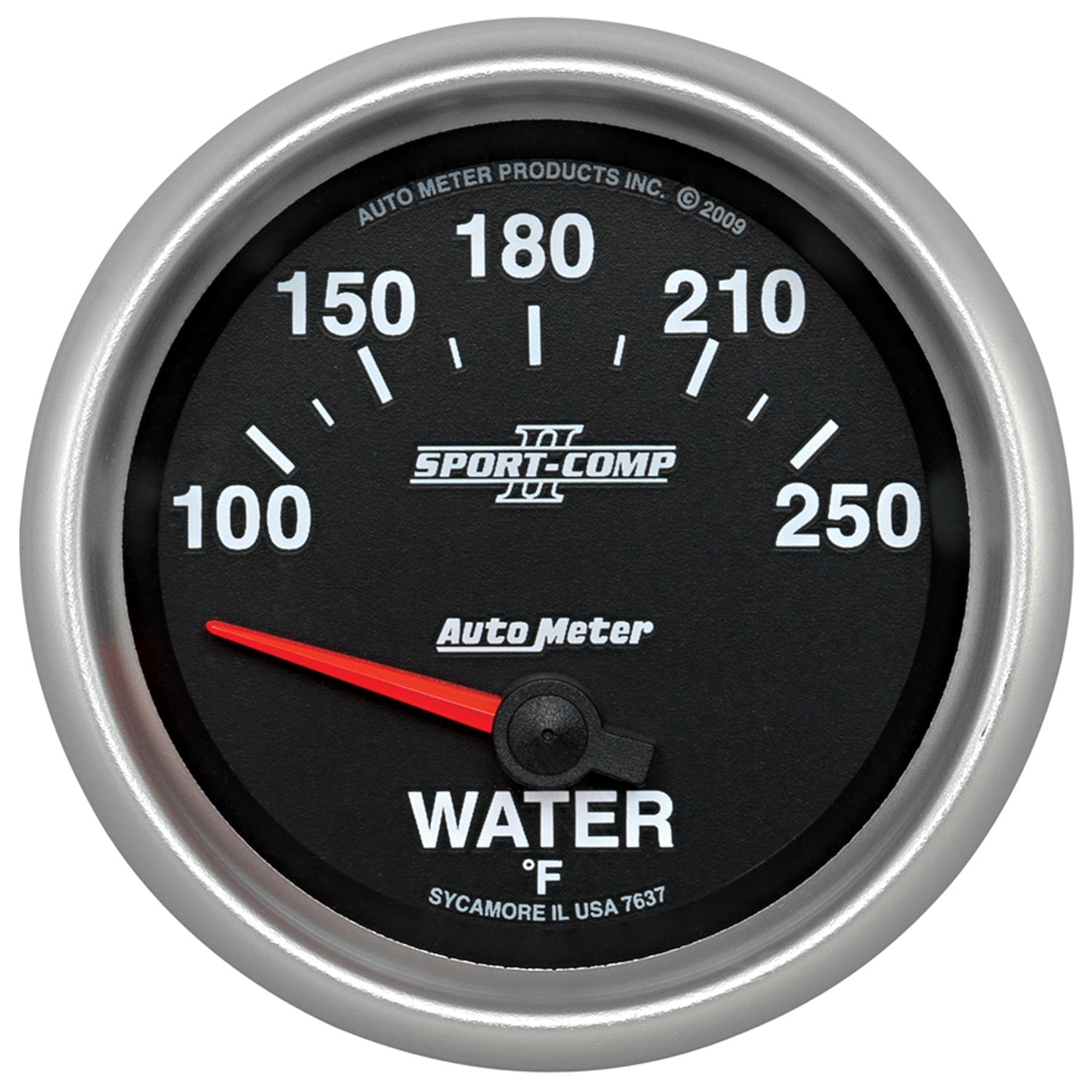 AutoMeter 7637 - GAUGE, WATER TEMP, 2 5/8", 100-250?F, ELECTRIC, SPORT-COMP II 3