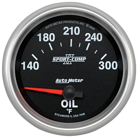AutoMeter 7648 - GAUGE, OIL TEMP, 2 5/8", 140-300?F, ELECTRIC, SPORT-COMP II 3