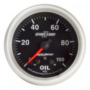 AutoMeter 7653 - GAUGE, OIL PRESS, 2 5/8", 100PSI, STEPPER MOTOR W/ PEAK & WARN, SPORT-COMP II 4