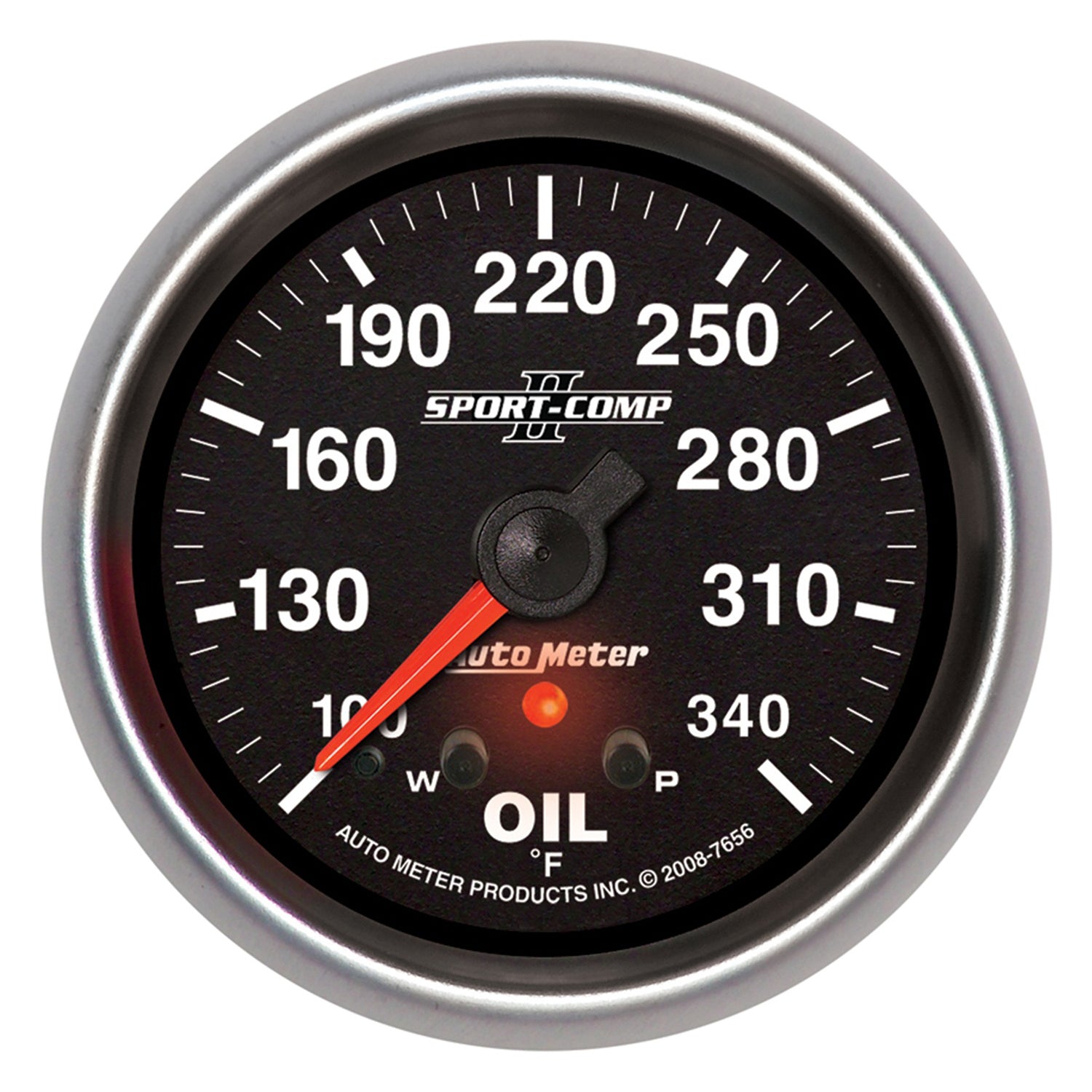 AutoMeter 7656 - GAUGE, OIL TEMP, 2 5/8", 340?F, STEPPER MOTOR W/ PEAK & WARN, SPORT-COMP II 3