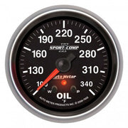 AutoMeter 7656 - GAUGE, OIL TEMP, 2 5/8", 340?F, STEPPER MOTOR W/ PEAK & WARN, SPORT-COMP II 4