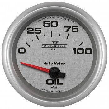 AutoMeter 7727 - GAUGE, OIL PRESSURE, 2 5/8", 100PSI, ELECTRIC, ULTRA-LITE II 4