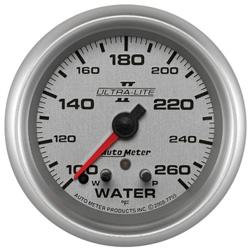 AutoMeter 7755 - GAUGE, WATER TEMP, 2 5/8", 260?F, STEPPER MOTOR W/ PEAK & WARN, ULTRA-LITE II 3