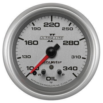 AutoMeter 7756 - GAUGE, OIL TEMP, 2 5/8", 340?F, STEPPER MOTOR W/ PEAK & WARN, ULTRA-LITE II 3