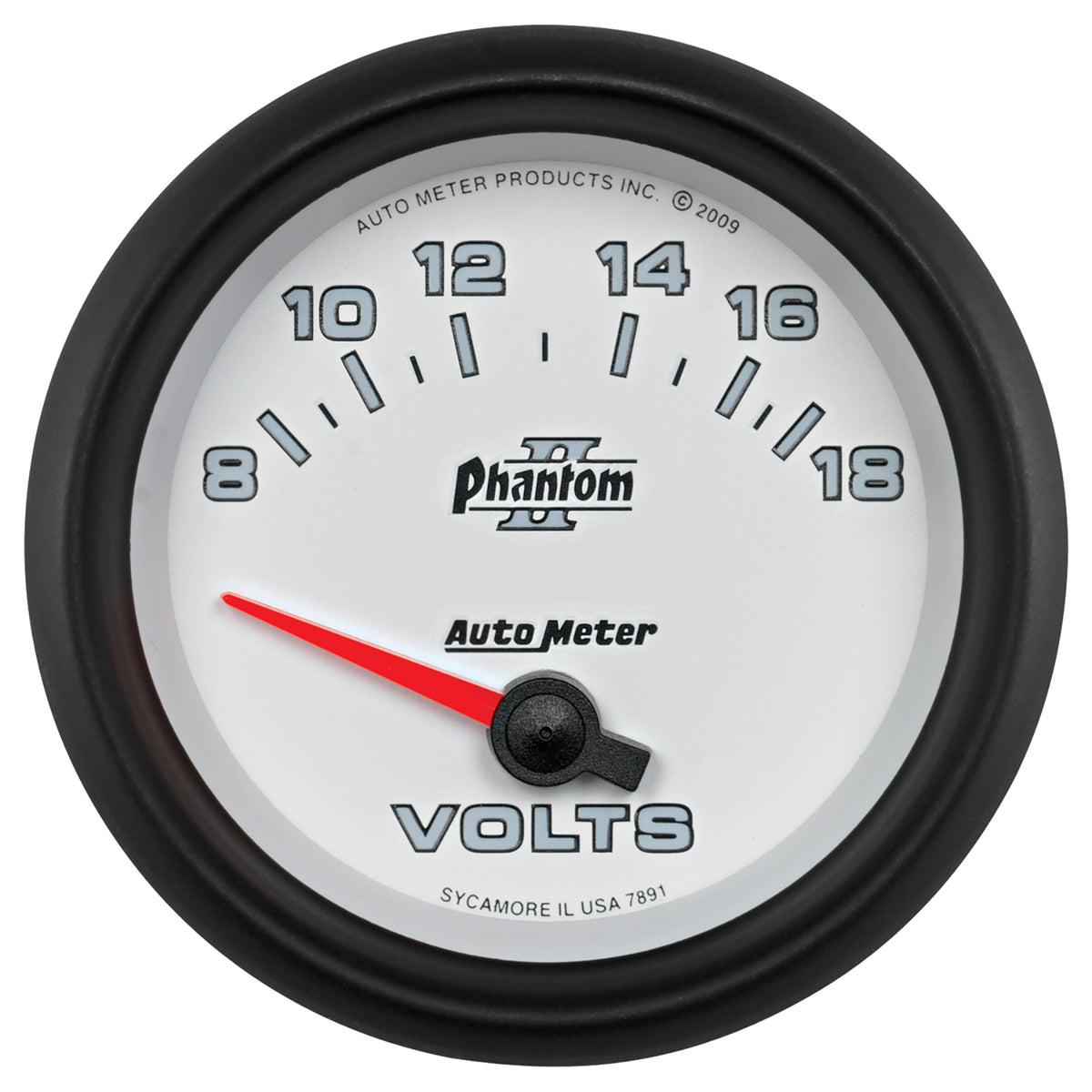 AutoMeter 7891 - GAUGE, VOLTMETER, 2 5/8", 18V, ELECTRIC, PHANTOM II 3