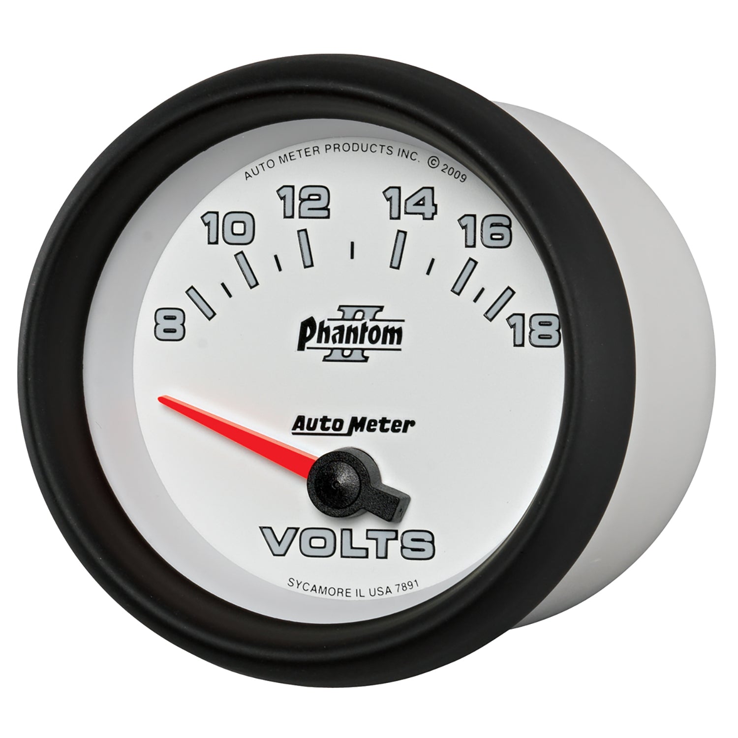 AutoMeter 7891 - GAUGE, VOLTMETER, 2 5/8", 18V, ELECTRIC, PHANTOM II 4