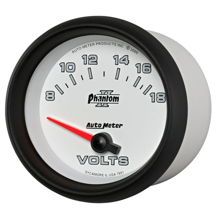 AutoMeter 7891 - GAUGE, VOLTMETER, 2 5/8", 18V, ELECTRIC, PHANTOM II 4