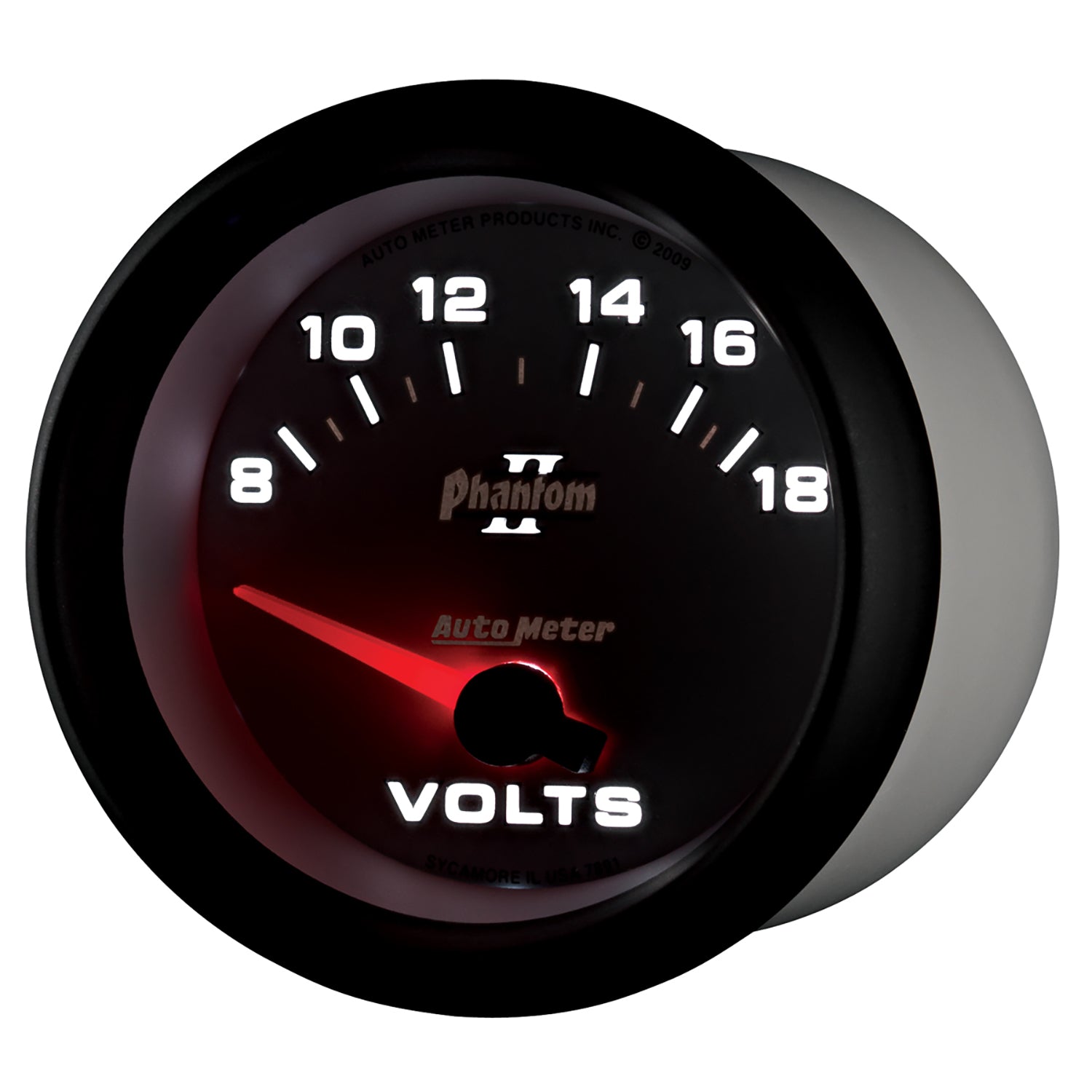 AutoMeter 7891 - GAUGE, VOLTMETER, 2 5/8", 18V, ELECTRIC, PHANTOM II 5