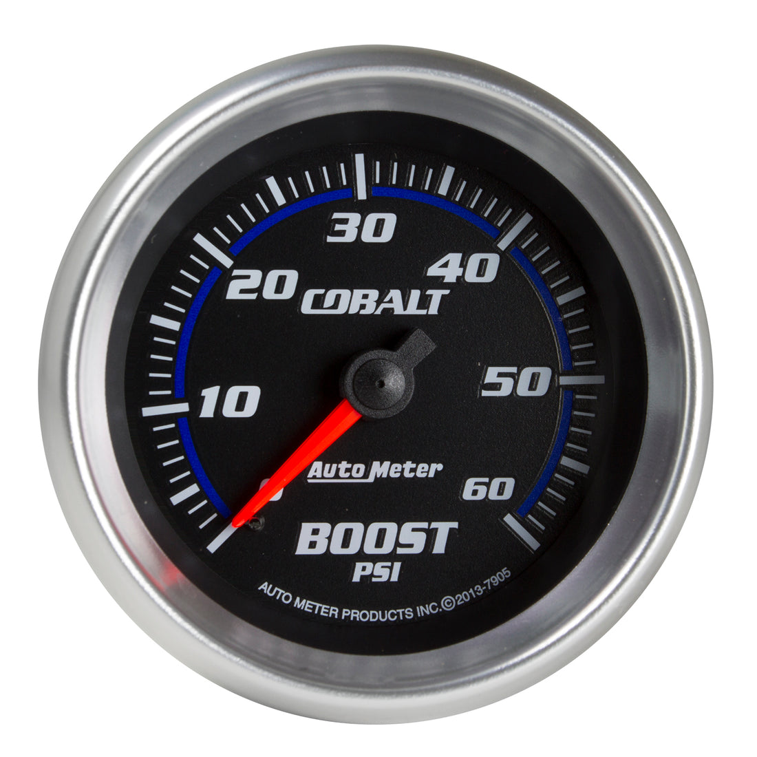AutoMeter 7905 - GAUGE, BOOST, 2 5/8", 60PSI, MECHANICAL, COBALT