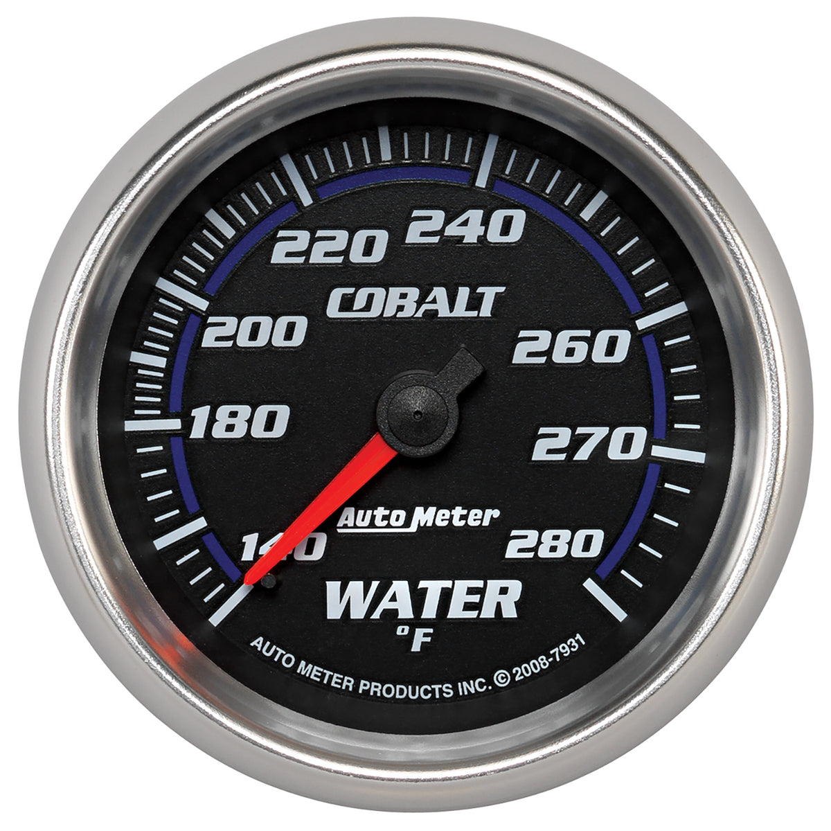 AutoMeter 7931 - GAUGE, WATER TEMP, 2 5/8", 140-280?F, MECHANICAL, COBALT 3
