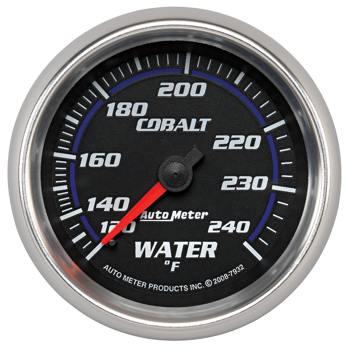 AutoMeter 7932 - GAUGE, WATER TEMP, 2 5/8", 120-240?F, MECHANICAL, COBALT 3