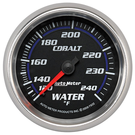 AutoMeter 7932 - GAUGE, WATER TEMP, 2 5/8", 120-240?F, MECHANICAL, COBALT 3