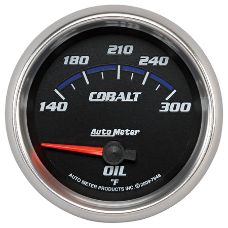 AutoMeter 7948 - GAUGE, OIL TEMP, 2 5/8", 140-300?F, ELECTRIC, COBALT 3