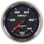 AutoMeter 7953 - GAUGE, OIL PRESS, 2 5/8", 100PSI, STEPPER MOTOR W/ PEAK & WARN, COBALT 3