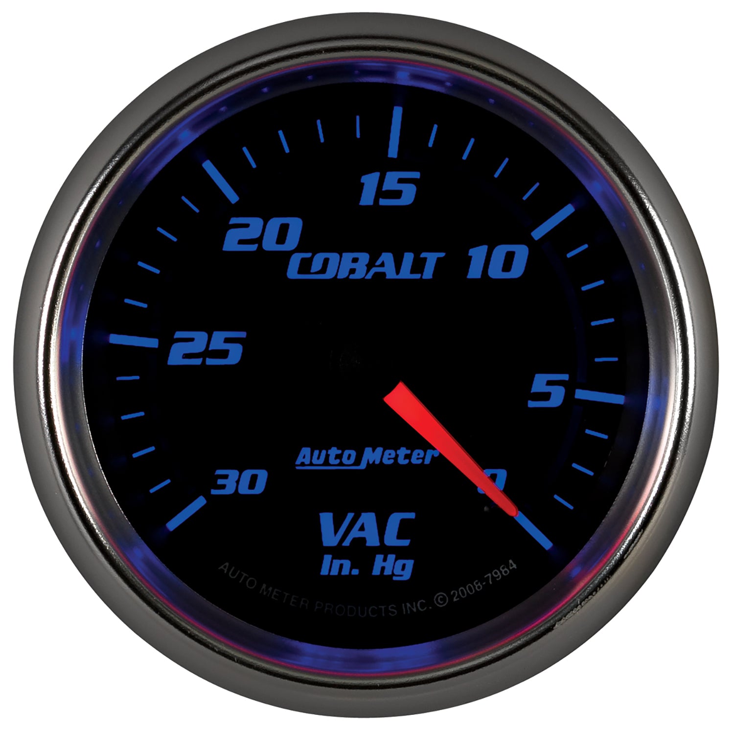 AutoMeter 7984 - GAUGE, VACUUM, 2 5/8", 30INHG, MECHANICAL, COBALT 3