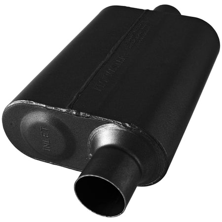 Flowmaster Exhaust Flowmaster 8042541 - 40 Series Chambered Muffler 40 Series Stainless Steel 2.50 Offset In 2.50 Center Out Aggressive Sound Flowmaster