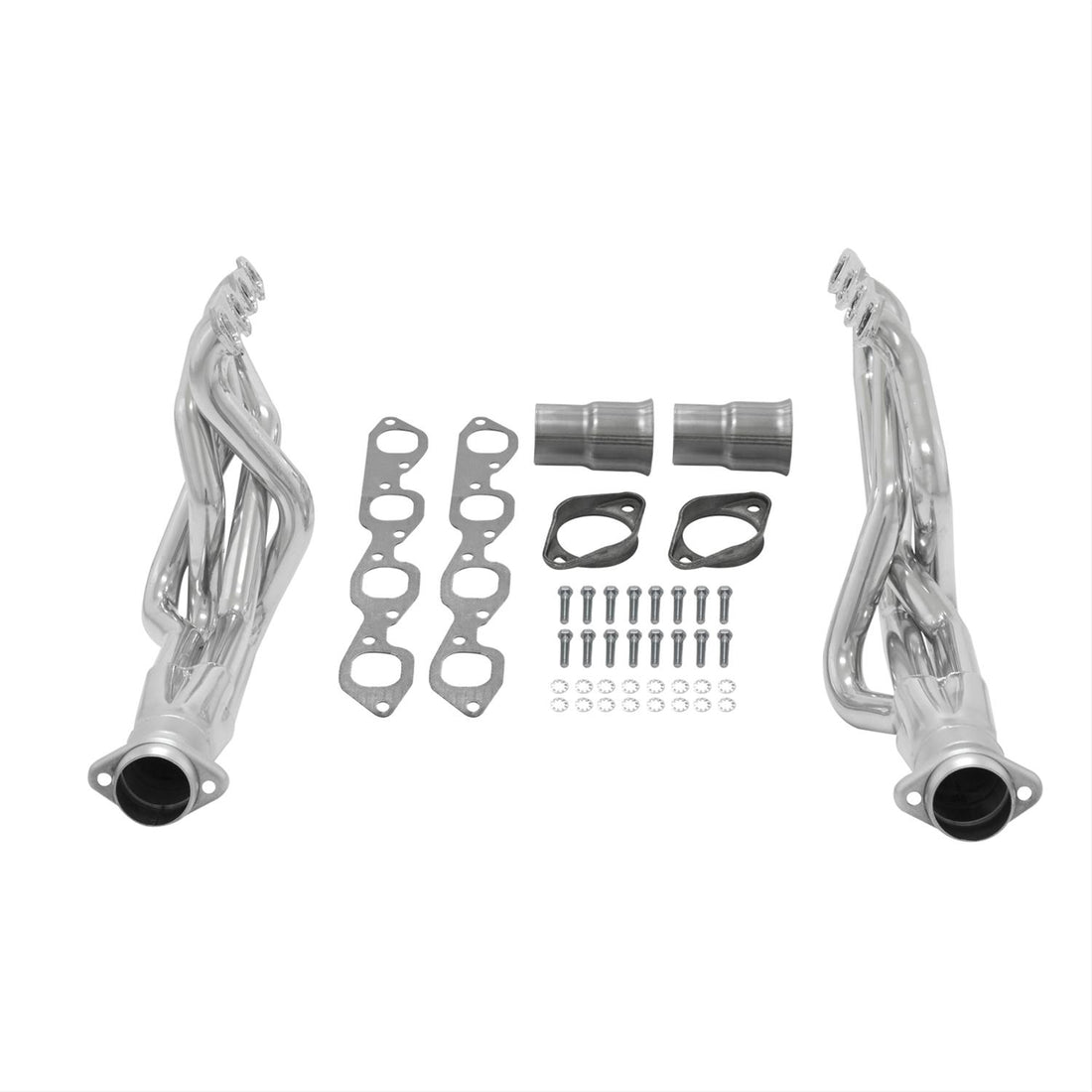 Flowmaster 814114 - Scavenger Series Elite Header Fits 1968-1974 Chevelle/El Camino, 396-502 Bb Engine, V8, Long Tube Headers, 2 Inch Primary, 3-1/2 Inch Ball-Flange Collector, 16 Gauge Tubing, 3/8 Inch Flange, Silver Ceramic Coating, 409S Stainless St... 2