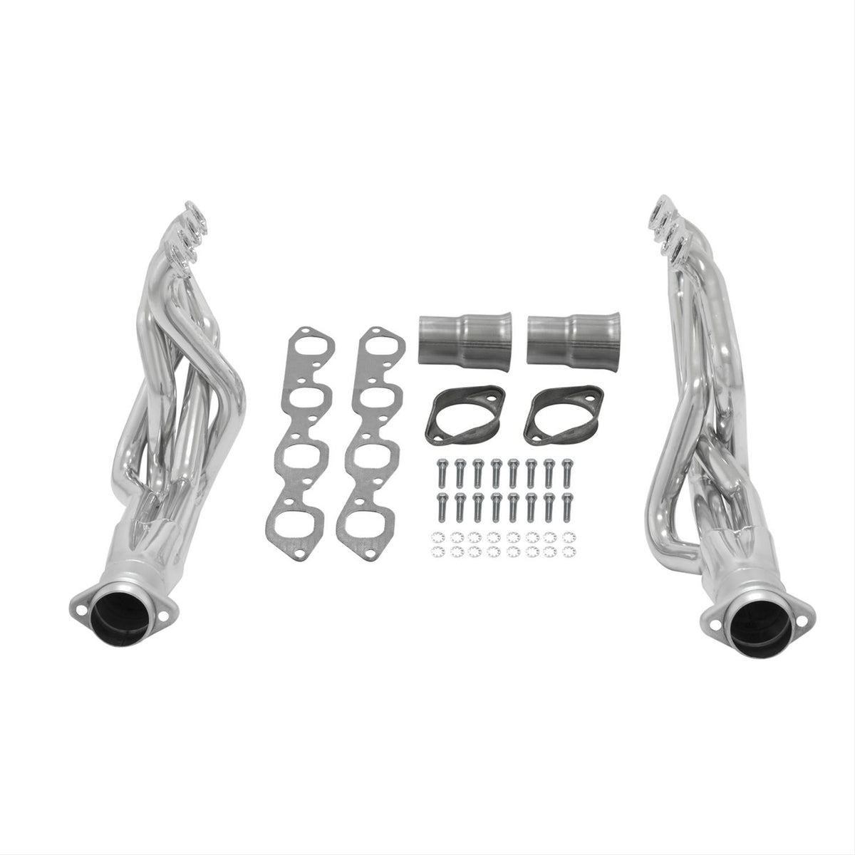 Flowmaster 814114 - Scavenger Series Elite Header Fits 1968-1974 Chevelle/El Camino, 396-502 Bb Engine, V8, Long Tube Headers, 2 Inch Primary, 3-1/2 Inch Ball-Flange Collector, 16 Gauge Tubing, 3/8 Inch Flange, Silver Ceramic Coating, 409S Stainless St... 2