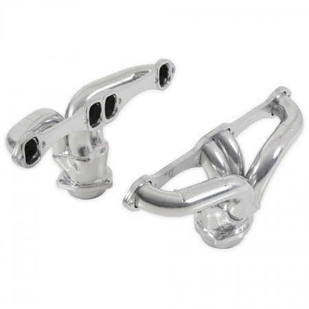 Flowmaster 814120 - Scavenger Series Elite Header Fits 1957-1974 Corvette, Universal Center Dump, 327/350, V8, Shorty Headers 1-5/8 inch Primary 16 Gauge Tubing 3/8 Inch Flange Silver Ceramic Coating Carb Eo D-698, 409S Stainless Steel Flowmaster 3