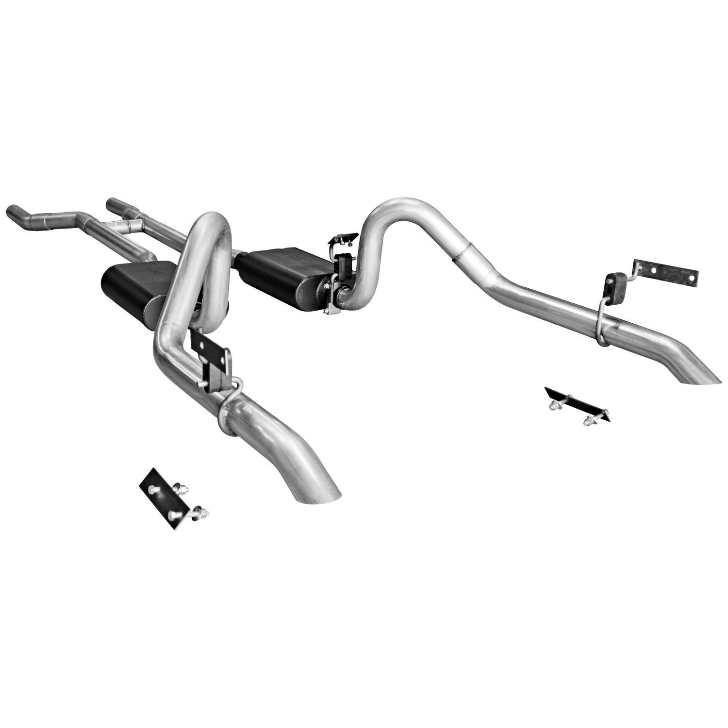 Flowmaster 817282 - American Thunder Crossmember-Back Exhaust System 1967-1970 Ford Mustang With V8 Engine, 2.5 Inch 409 Stainless Steel Pipes Aggressive To Moderate Sound Flowmaster 4