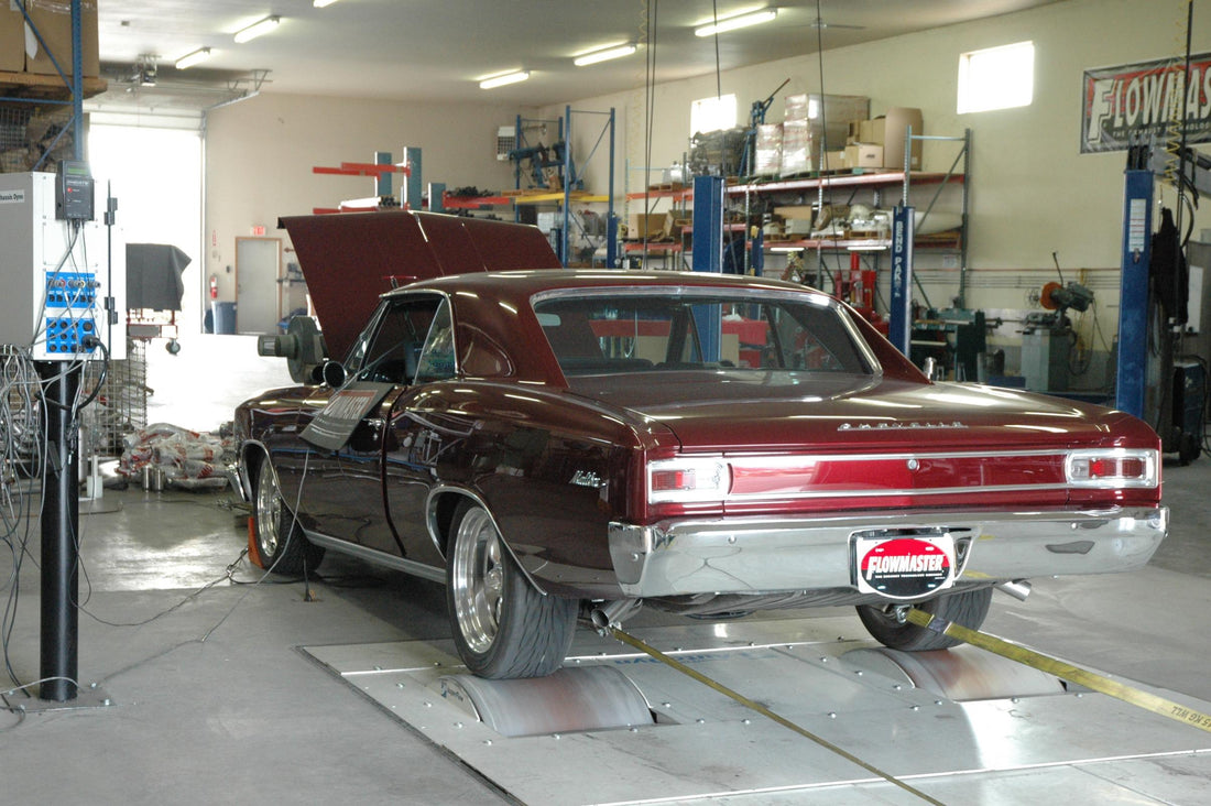 Flowmaster 817412 - American Thunder Crossmember-Back Exhaust System Fits 1964-1967 GM A-Body With V8 Engine, 2.5 Inch Stainless Steel Pipes Aggressive To Moderate Sound Flowmaster 2
