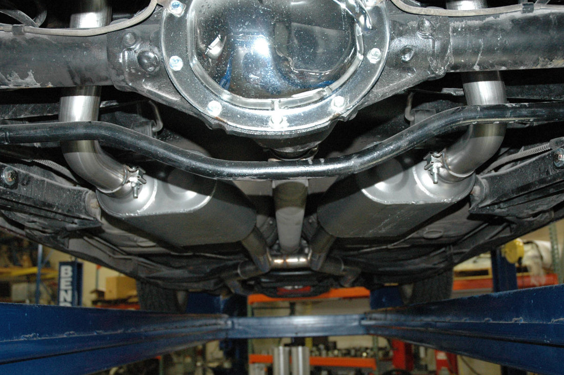 Flowmaster 817412 - American Thunder Crossmember-Back Exhaust System Fits 1964-1967 GM A-Body With V8 Engine, 2.5 Inch Stainless Steel Pipes Aggressive To Moderate Sound Flowmaster 3