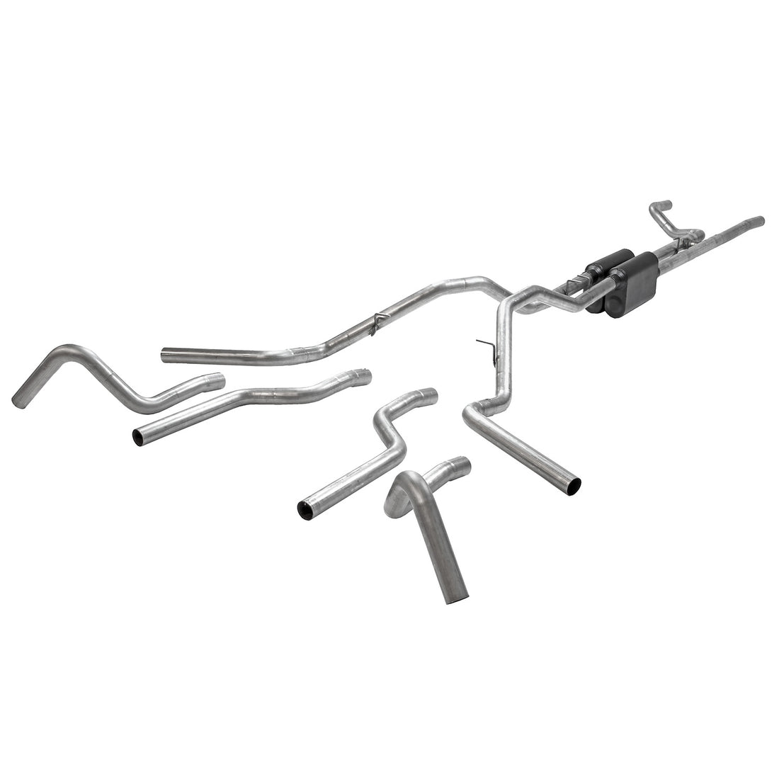 Flowmaster 817934 - American Thunder Crossmember-Back Exhaust System Fits 1967-1972 Ford F-100/250/350 V8 With Side Tank, 2Wd Long Bed Only, 2.5 Inch 409 Stainless Steel, Dual Exit Flowmaster 1
