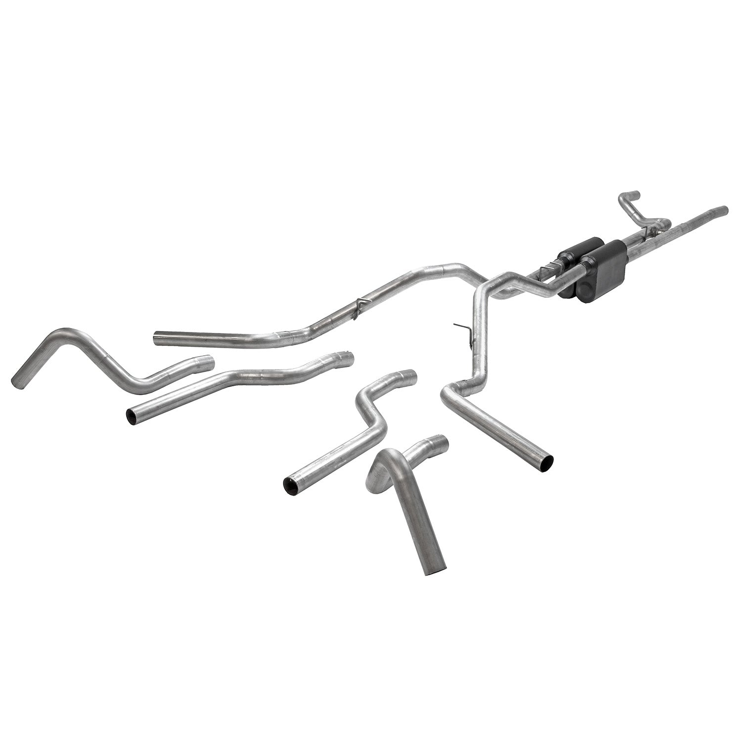 Flowmaster 817934 - American Thunder Crossmember-Back Exhaust System Fits 1967-1972 Ford F-100/250/350 V8 With Side Tank, 2Wd Long Bed Only, 2.5 Inch 409 Stainless Steel, Dual Exit Flowmaster 1