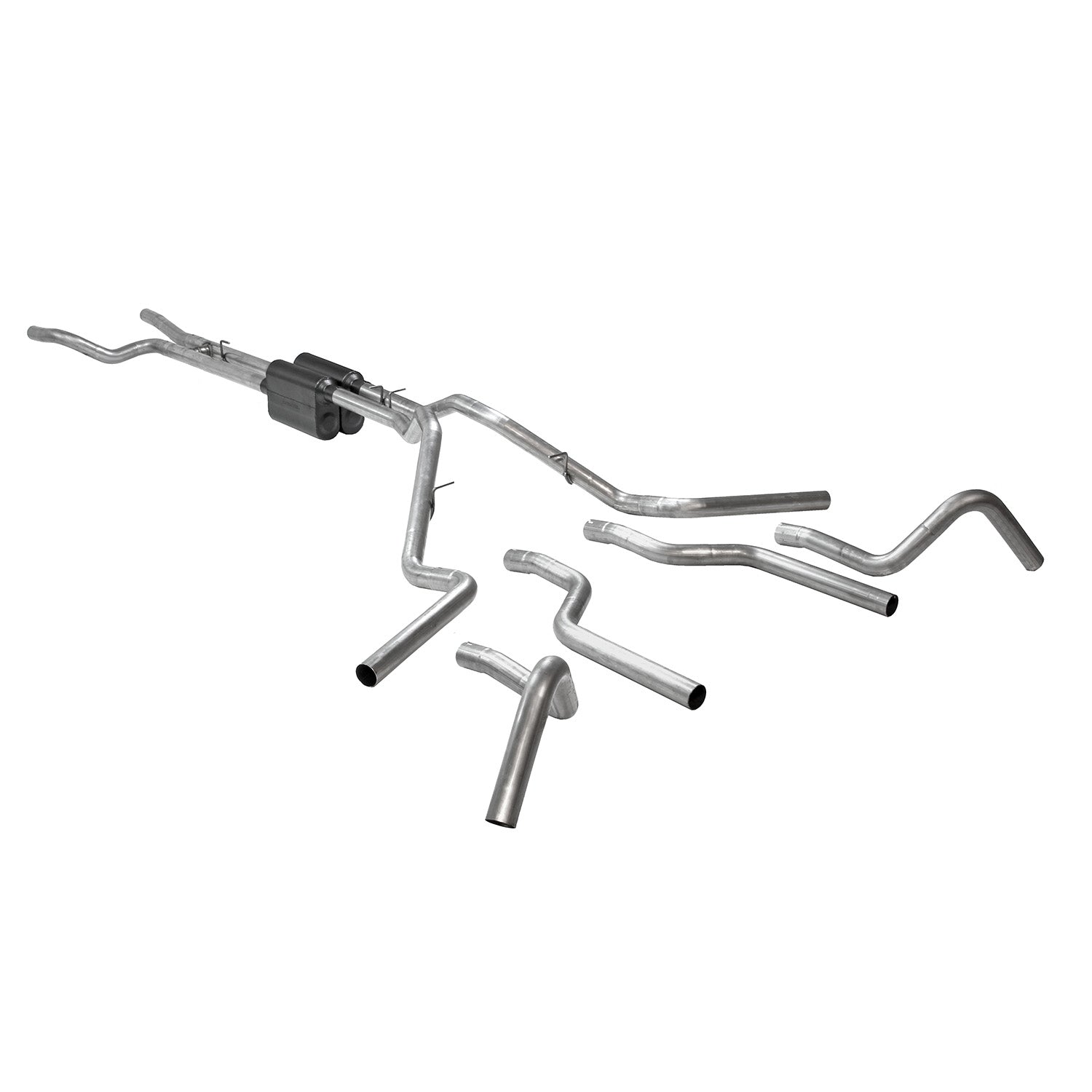 Flowmaster 817934 - American Thunder Crossmember-Back Exhaust System Fits 1967-1972 Ford F-100/250/350 V8 With Side Tank, 2Wd Long Bed Only, 2.5 Inch 409 Stainless Steel, Dual Exit Flowmaster 2