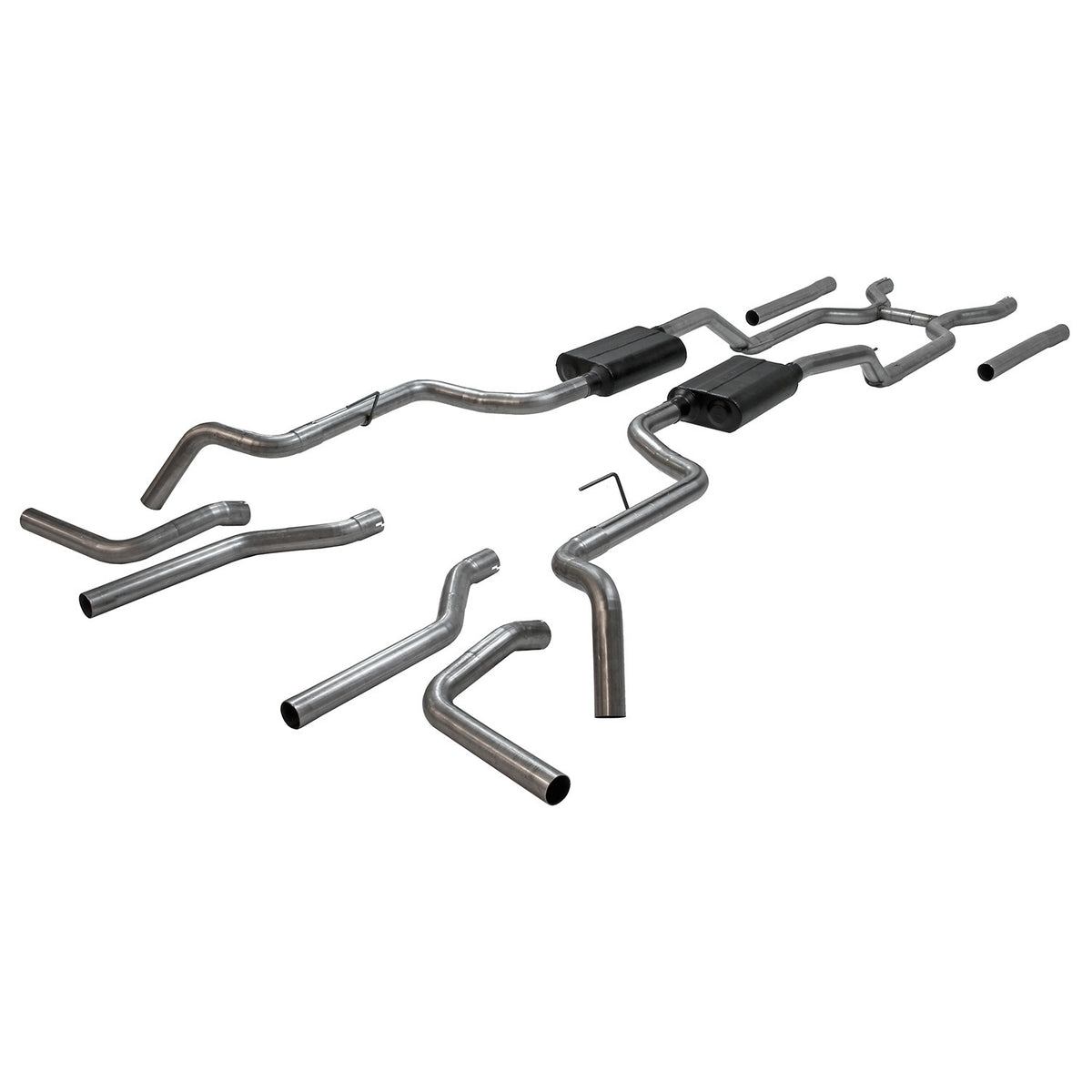 Flowmaster 817937 - American Thunder Crossmember-Back Exhaust System Fits 1963-1966 GM C10/1000 Series V8 Truck, 2Wd Short And Long Bed, 2.5 Inch 409 Stainless Steel, Dual Exit Flowmaster 1