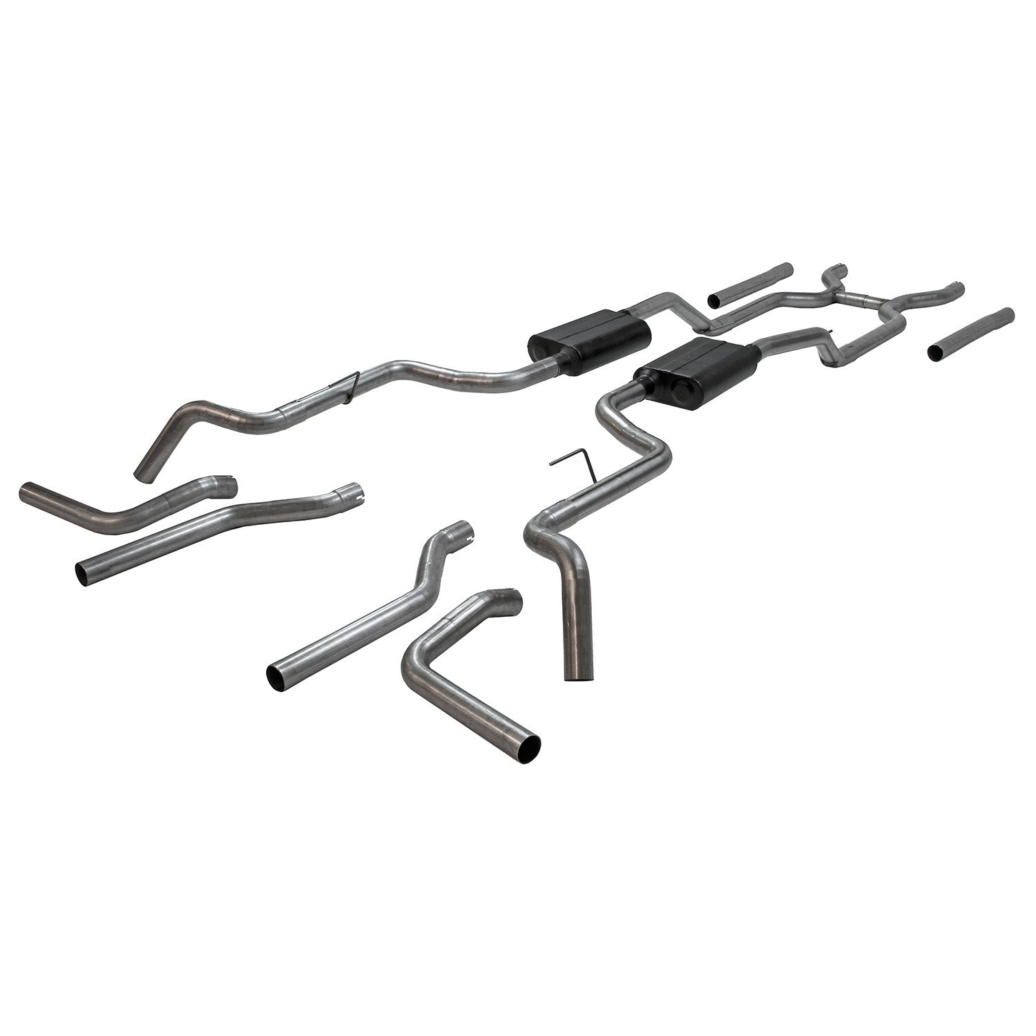 Flowmaster 817937 - American Thunder Crossmember-Back Exhaust System Fits 1963-1966 GM C10/1000 Series V8 Truck, 2Wd Short And Long Bed, 2.5 Inch 409 Stainless Steel, Dual Exit Flowmaster 1