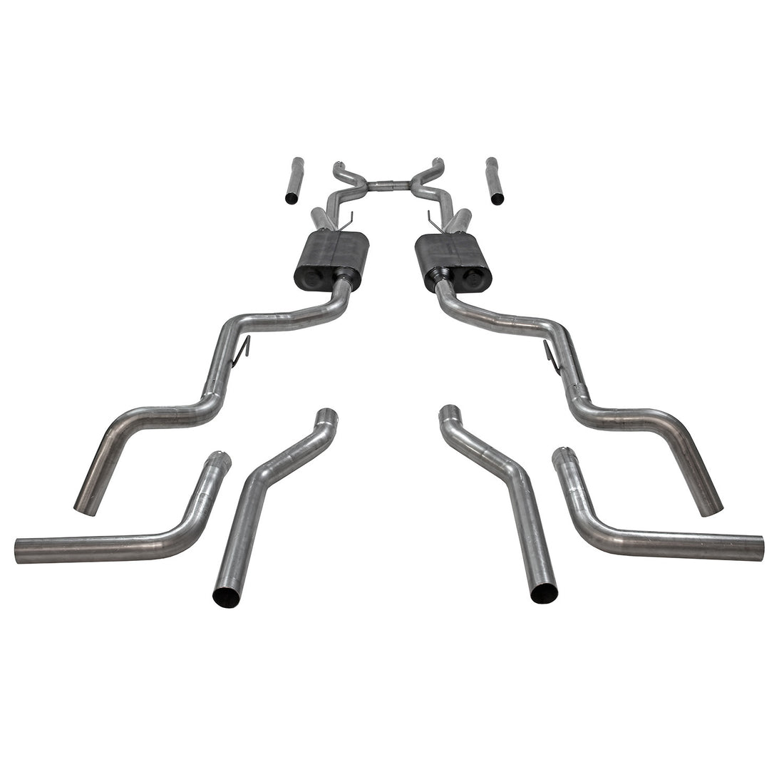 Flowmaster 817937 - American Thunder Crossmember-Back Exhaust System Fits 1963-1966 GM C10/1000 Series V8 Truck, 2Wd Short And Long Bed, 2.5 Inch 409 Stainless Steel, Dual Exit Flowmaster 2